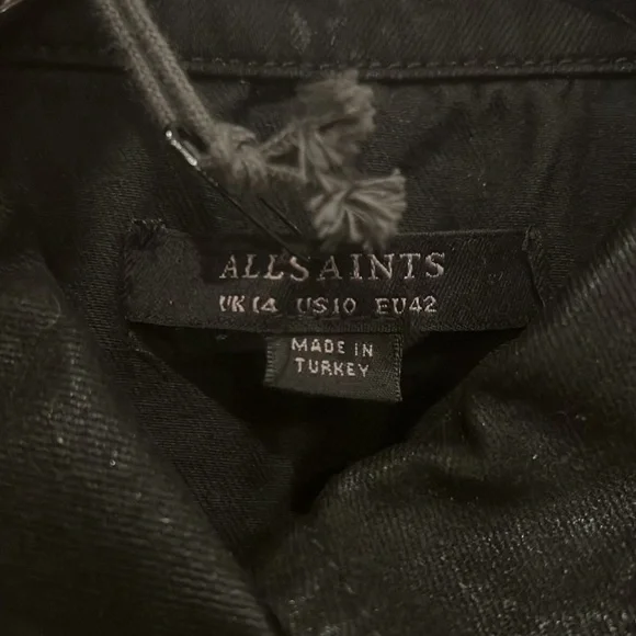 BNWT All Saints wax costed western shirt. Size US10/UK14 - Picture 7 of 9
